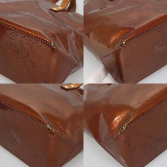 LOUIS VUITTON Monogram Vernis Reade PM Hand Bag Bronze M91146 - Picture 10 of 12